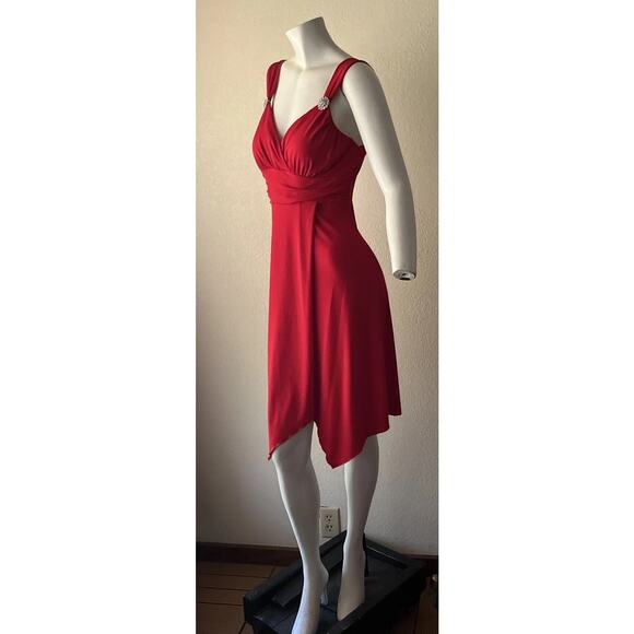 Vintage Y2K Dress Ruby Rox Whimsigoth Red Medium Asymmetric Hem HOCO Formal - Picture 15 of 16